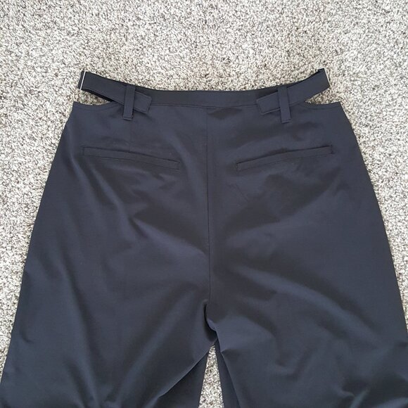 ALO Yoga Mid Rise Showdown Trouser Pant Black XS Straight Wide Leg Hip Cut Outs - Picture 11 of 17